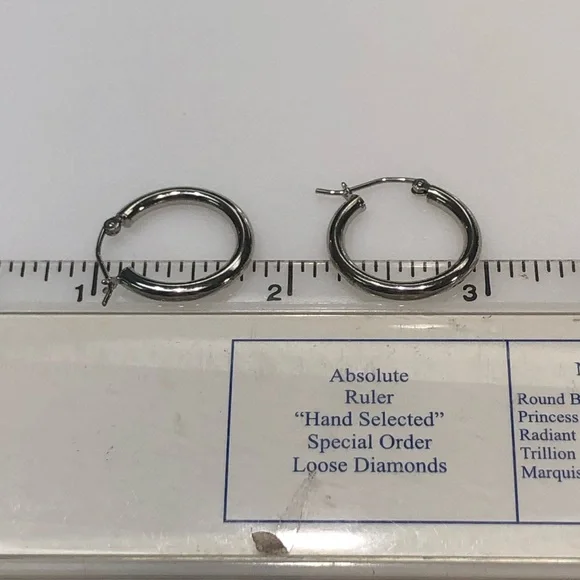 *BUNDLE SET* 2 Pairs 925 Sterling Silver Hoop Earrings ~ YOU PICK SIZE!! - Picture 3 of 3